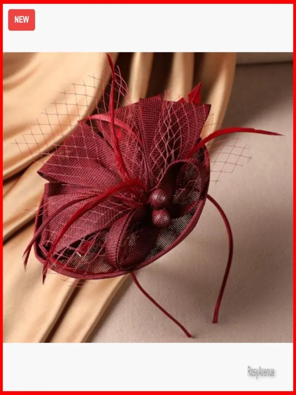 Derby Pillbox Fascinator Hat Adjustable Headband 7.87x5.9inch